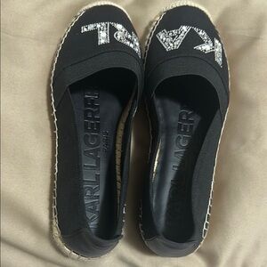 Karl Lagerfeld Black Espadrille Shoes